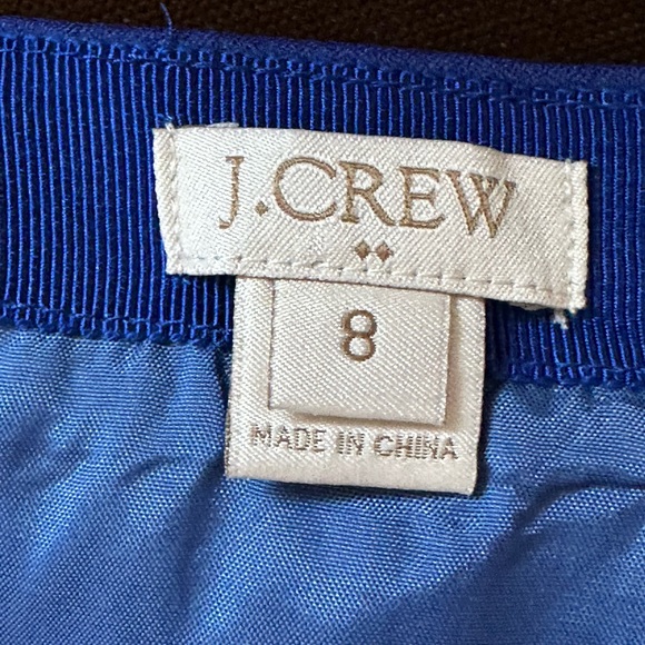 J. Crew Deep Blue Fit And flare Mini Skirt Sz 8 Zipper Is On The Back - Picture 6 of 10